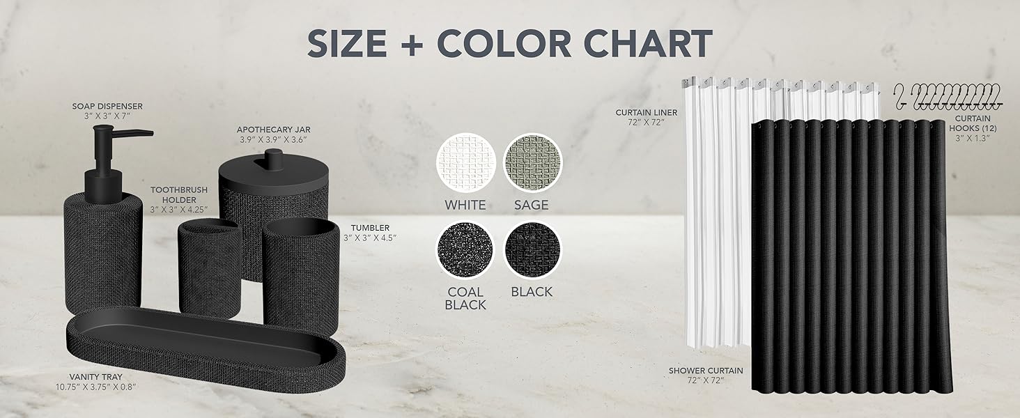 Size and color chart