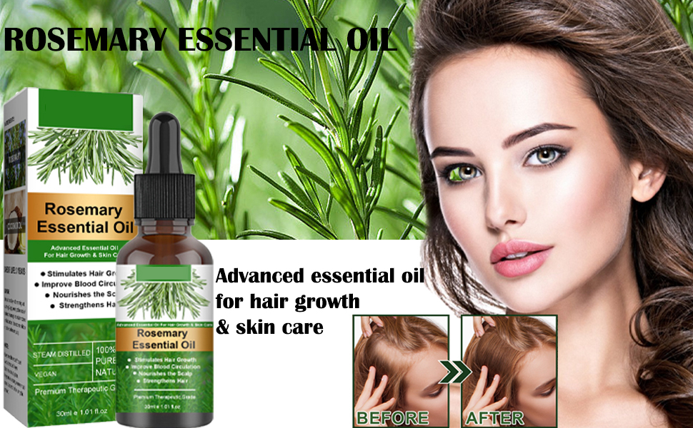 Rosemary Oil for Hair Growth & Skin Care, Pure Natural Rosemary Hair