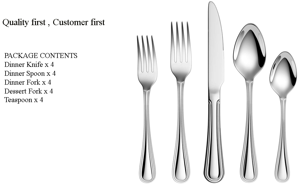 20Piece 18/10 Stainless Steel Flatware Sets, Extra Thick