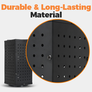 metal rotating countertop pegboard display is made of strong steel to last and stay durable