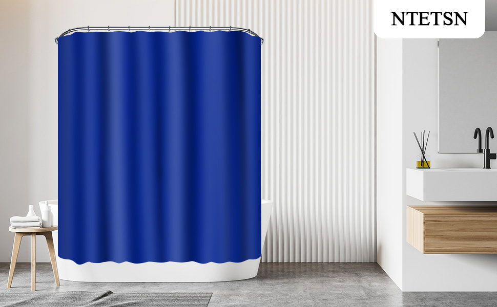 NTETSN Royal Blue Fabric Luxury Shower Curtain, Classic