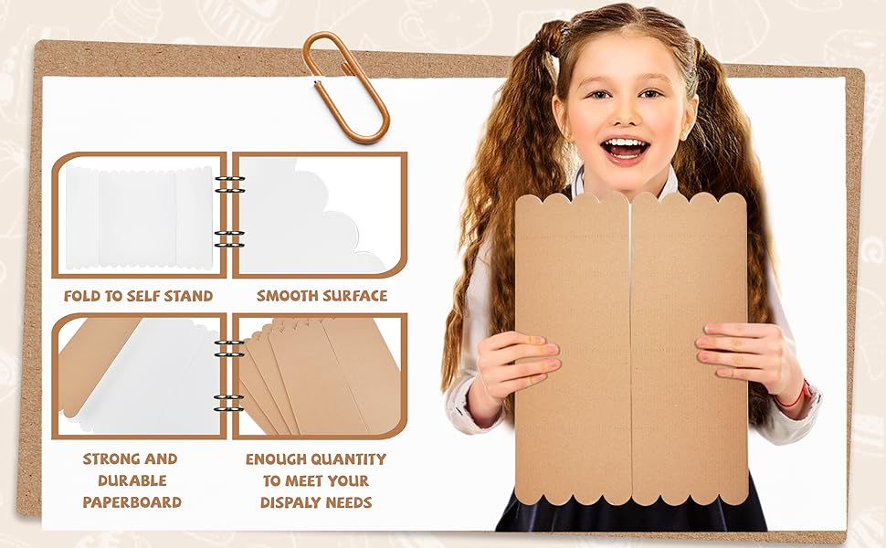 4 Pack TriFold Poster Board, Display Presentation Board