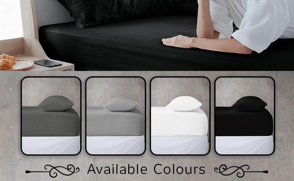 Super Soft King Size Fitted Sheets, Luxury Polyester 25 CM Deep Fitted