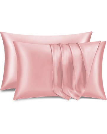 baby pink taupe satin silk pillow cases bedding bedroom luxury silky feel