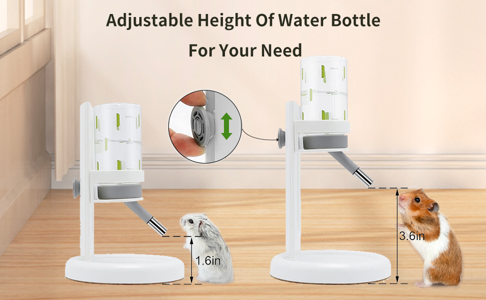 Marchul Hamster Water Bottle for Glass Tank, No Drip