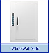 Grimtron Quick Access Wall Gun Safe with Removable Pegboard & Shelfs, Flat Hidden White Wall Safe...
