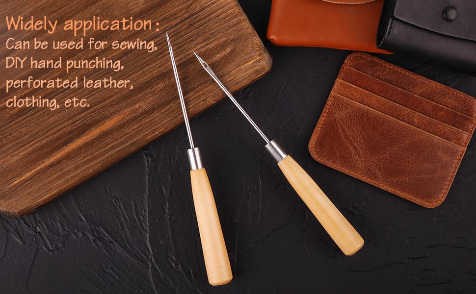 Amazon.com: Zxiixz 2 PCS Awl, Leather Sewing Awl with Wood