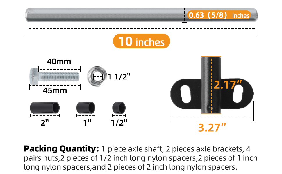 ARPRO (1Set) HeavyDuty Wheelbarrow Axle Bracket Set
