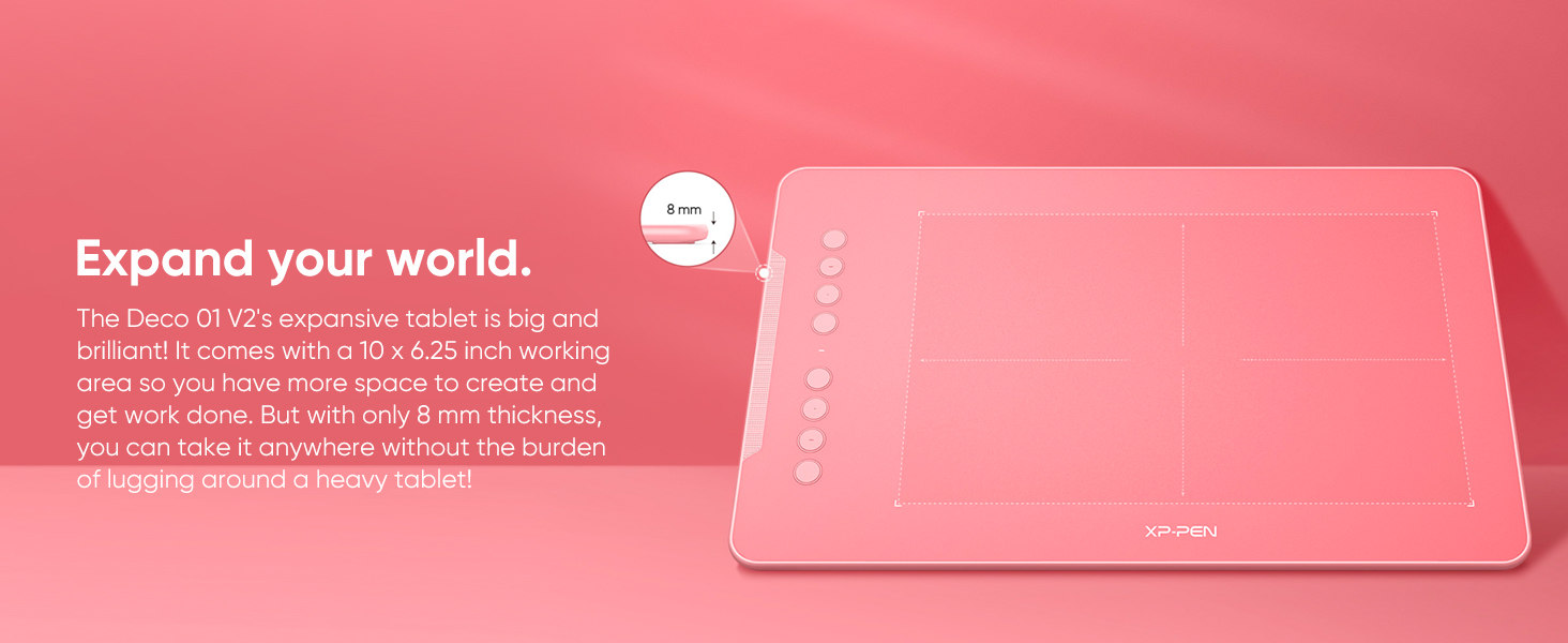 XPPen Deco 01 V2 Graphics Tablet 10x6.25 Inch Drawing