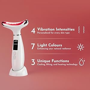 glow2go led facial toning device with adjustable vibration and light settings for at home spa use