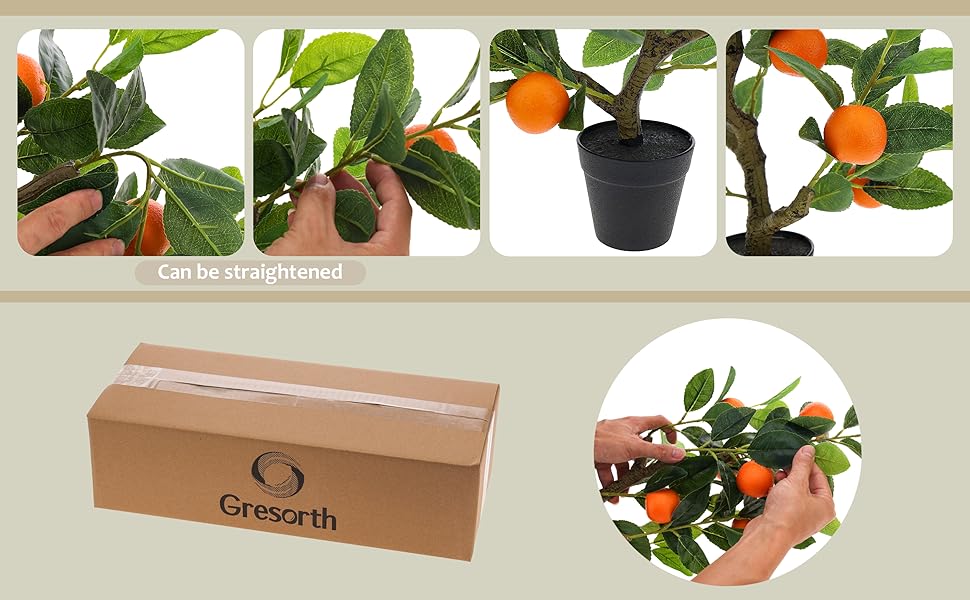 Gresorth 20" Artificial Pear Tree Fake House Green Plant