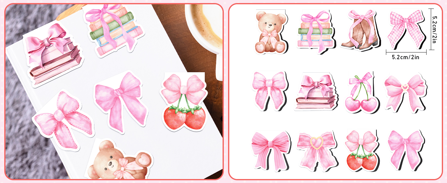 cute pink magnet book marks