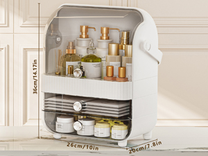 Series of kitchen storage solutions showing white cabinet organizers with tiered shelving, mounted spice racks, and pantry organization systems displaying jars and containers.