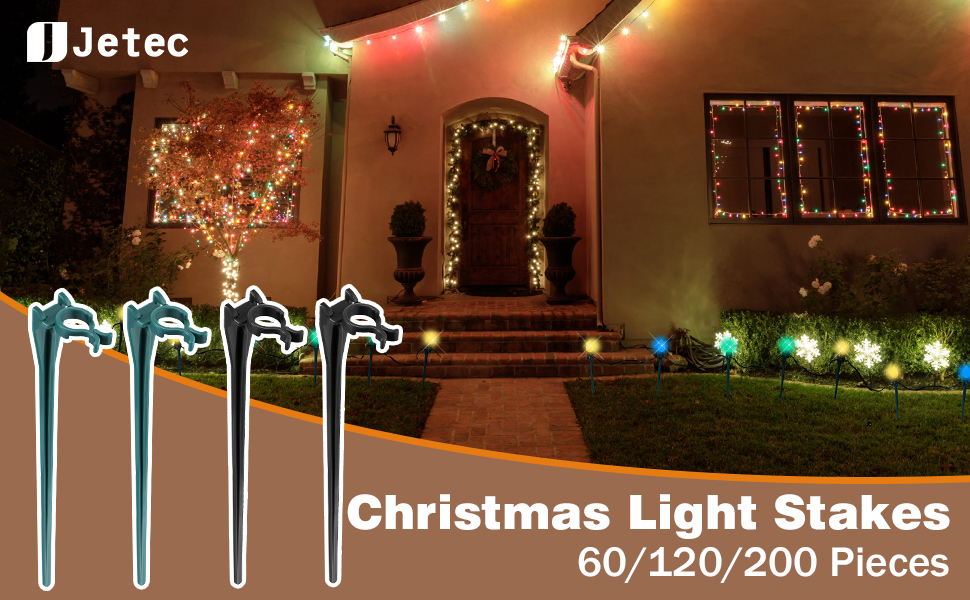 Christmas Light Stakes Universal Yard Lawn Holiday Light