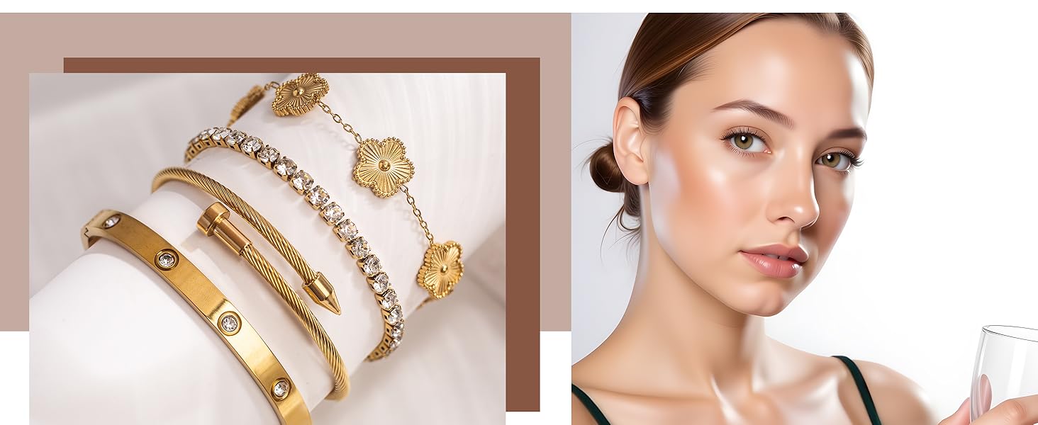 Love Bangle Bracelets Non Tarnish