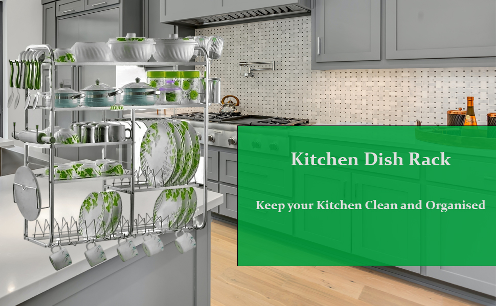 AVAIL Stainless Steel 5 Shelf Wall Mount Cup and Plate Holder Kitchen