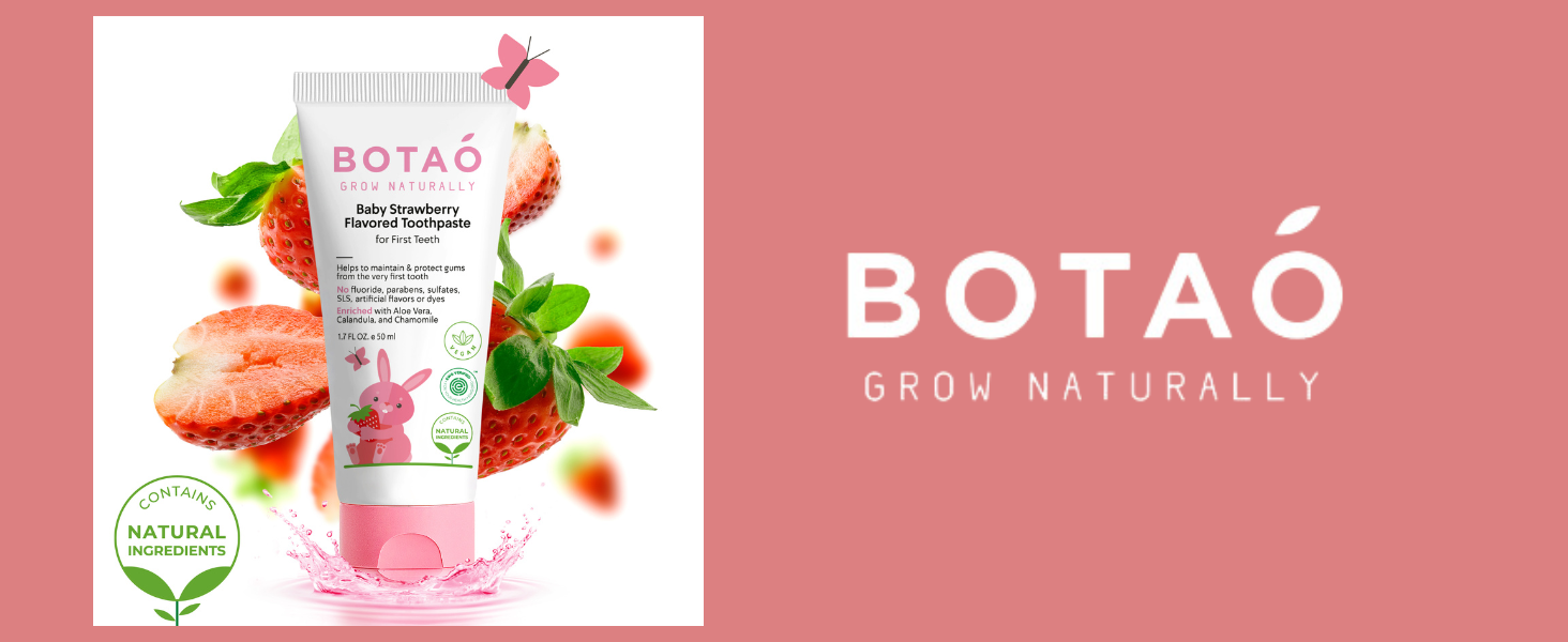 BOTAO Fluoride Free Baby Toothpaste Natural Toddler