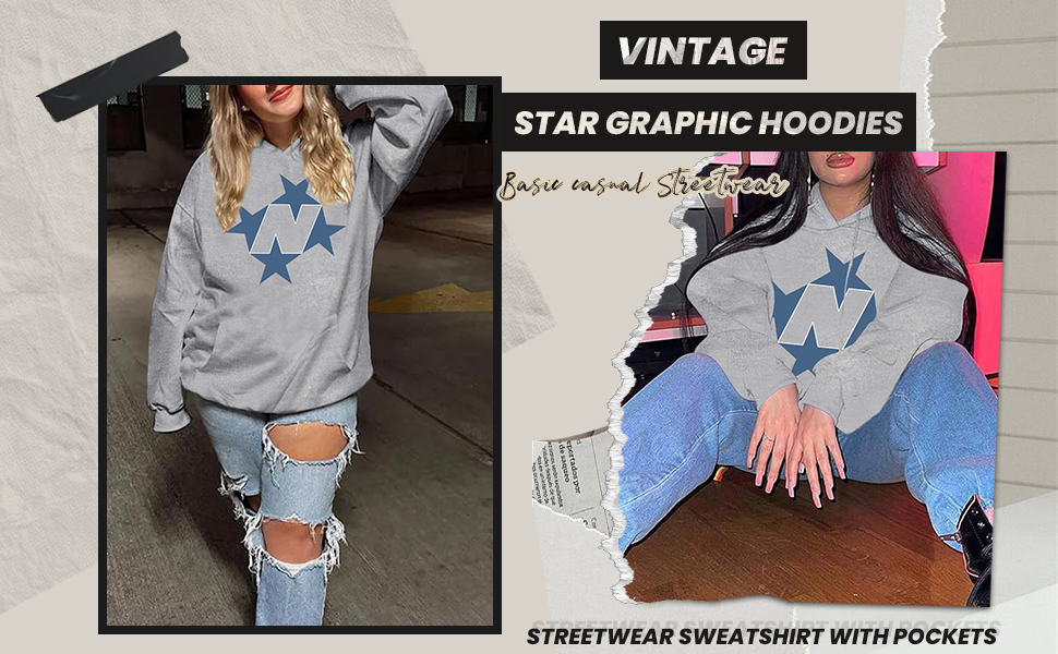 Star Graphic Hoodies For Women