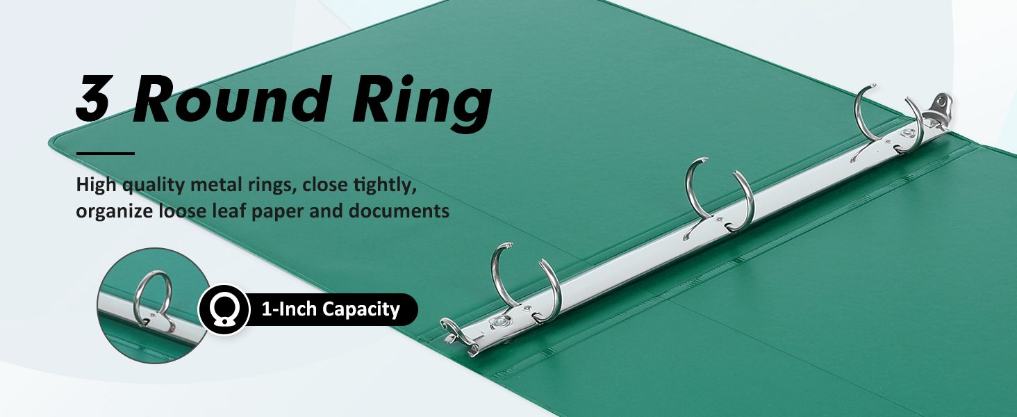 3 Ring Binder 1 Inch, PANDRI 12 Pack 1Inch Binder Fits