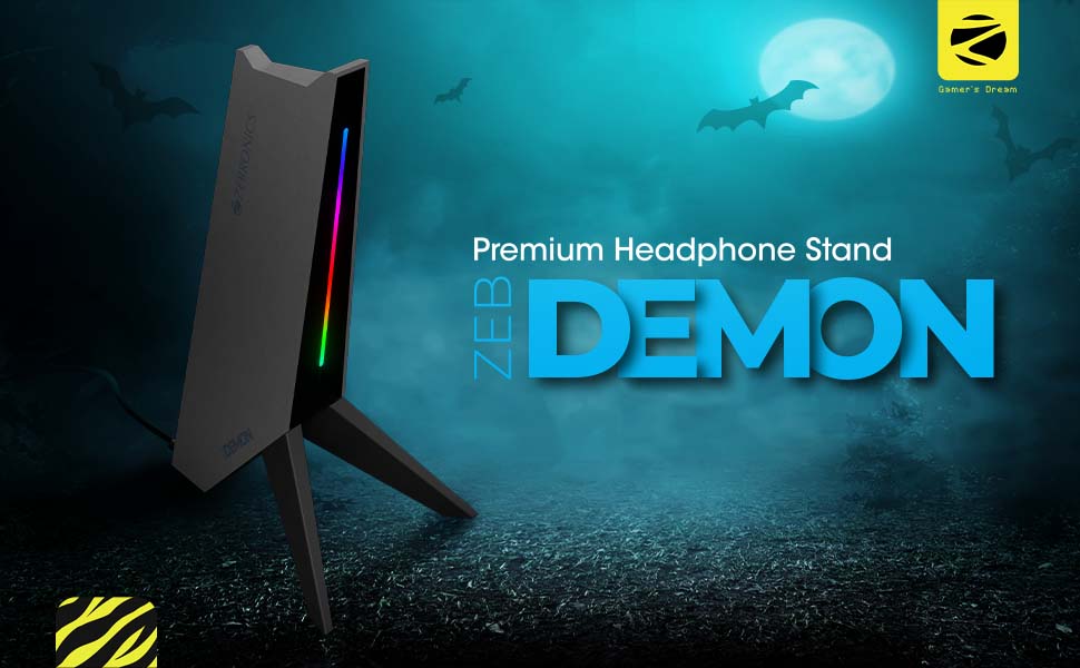 zeb demon, gaming headphone stand,zebronics gaming headphone stand,headphone stand
