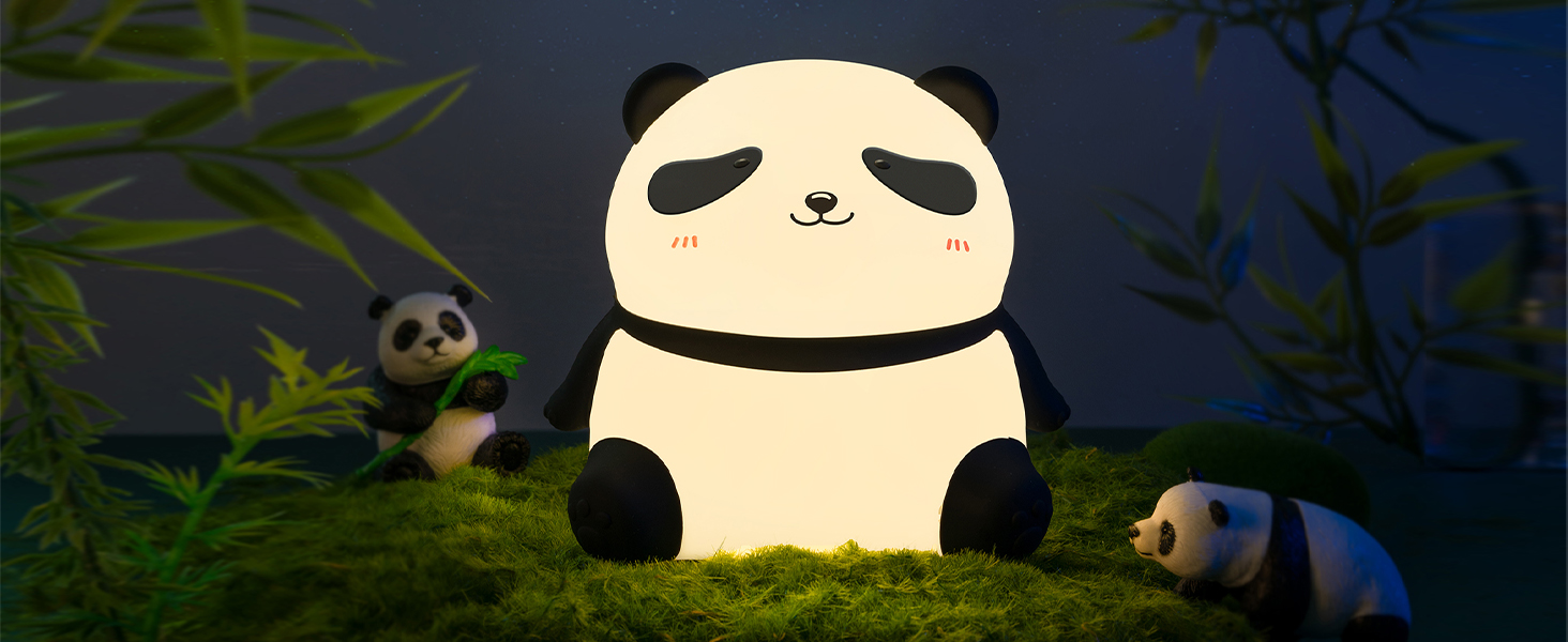 kids night light panda lamp baby nursing light bedside table small