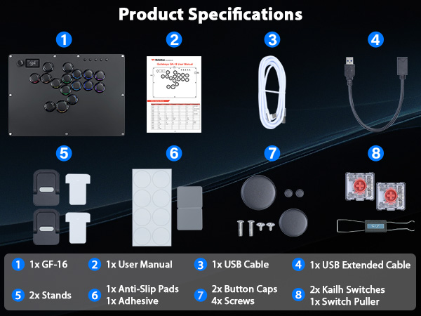 Guilekeys レバーレスコントローラー GK-16 PC PS5.4対応 Amazon.com: GuileKeys Leverless Controller Arcade Stick GK