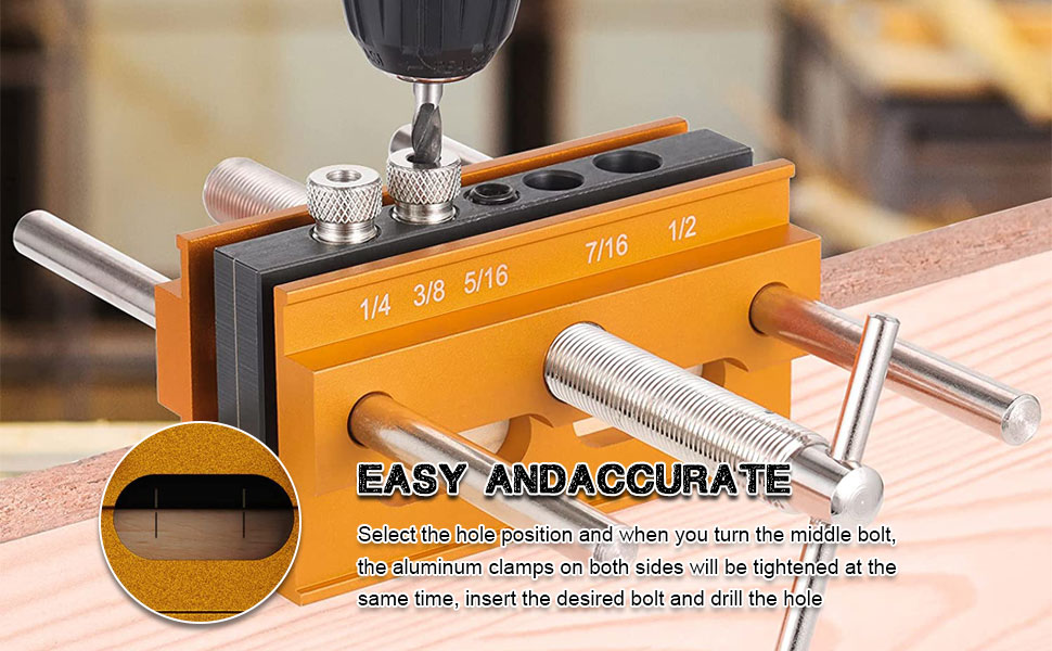 Dowel Jig Hole Locator Woodworking, Pocket Hole Drill Jig Adjustable