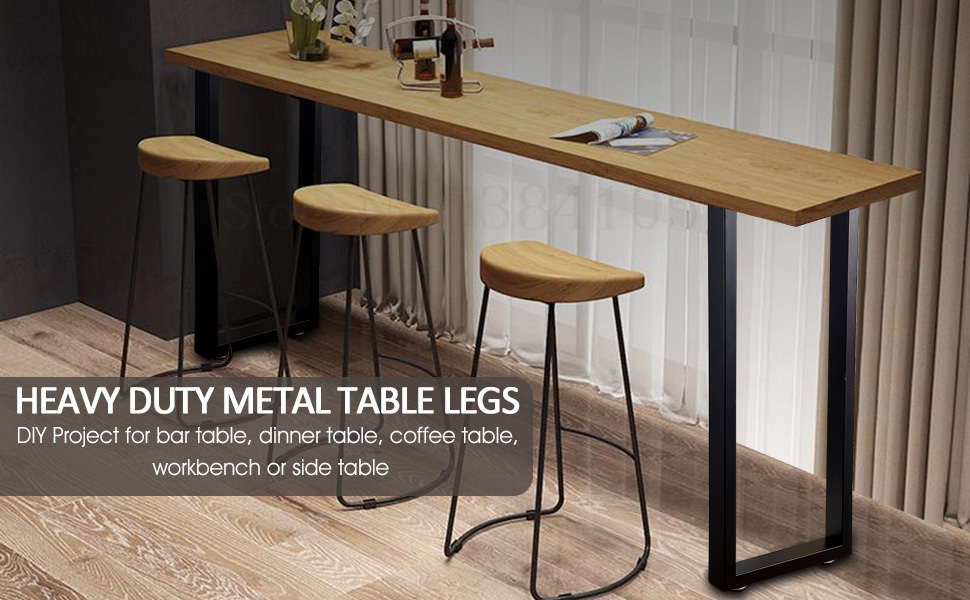 ALLCOS 36 Inch Metal Bar Table Legs, Heavy Duty Dinning
