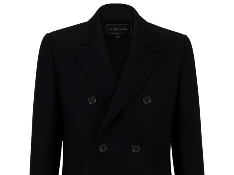  Men's Double Breasted Long Overcoat