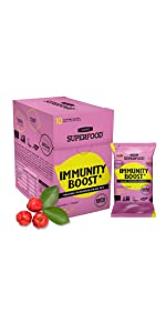 Immunity boost drink mix box with acerola and the shown sachet