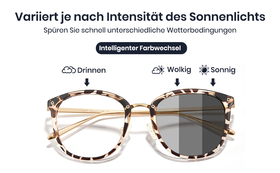 Photochromatisch Brille