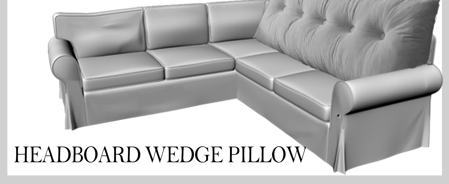 dark grey--dorm wedge headboard pillow twin xl