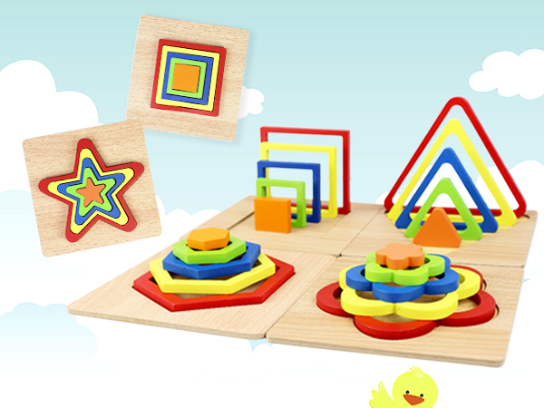 Amazon.co.jp: CORPER TOYS 木製パズル 型はめパズル はめ込む