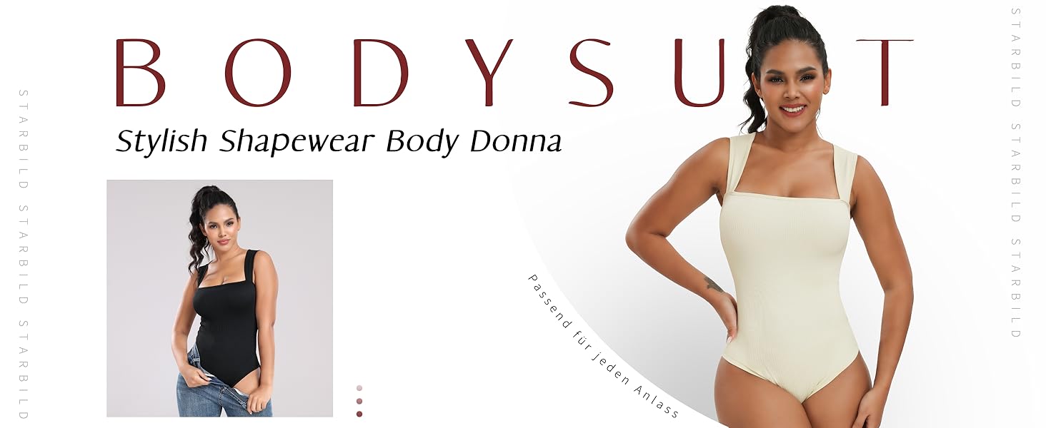 STARBILD Body Damen Shapewear Bauchweg Sommer Quadratischer Ausschnitt Ausgehen-Tank tops