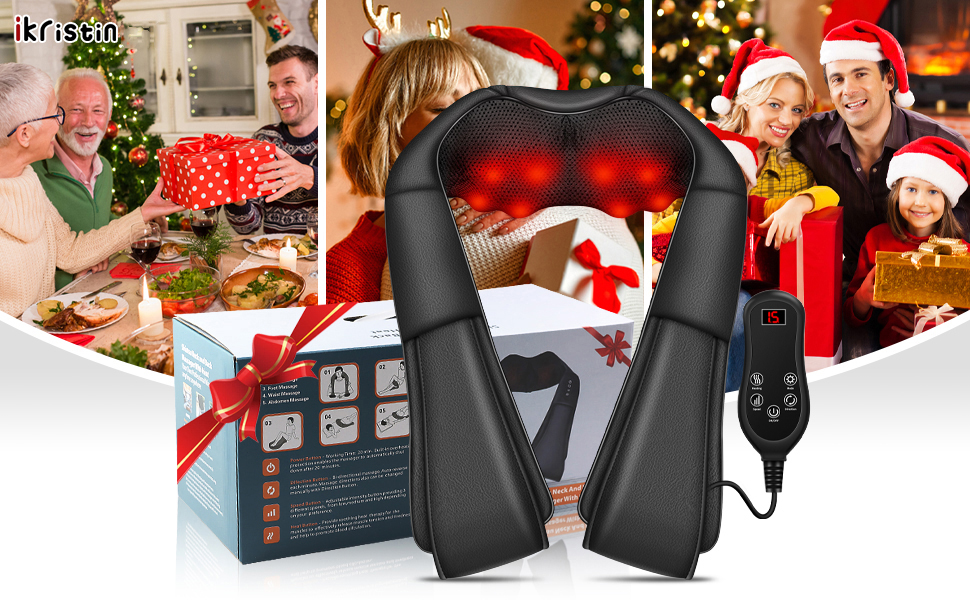 iKristin Neck Massager, Upgrade Back Massager with Remote Control, Deep