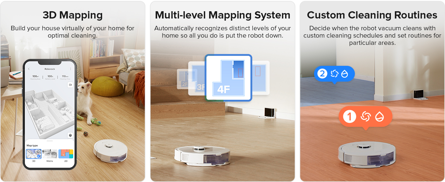 roborock Q8 Max Robot Vacuum Cleaner with Dual Brushes, Robotic Vacuums