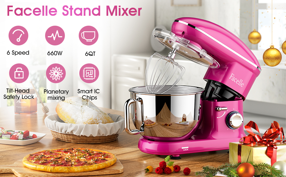Stand Mixer, Facelle 660W Household Kitchen Standing Mixer