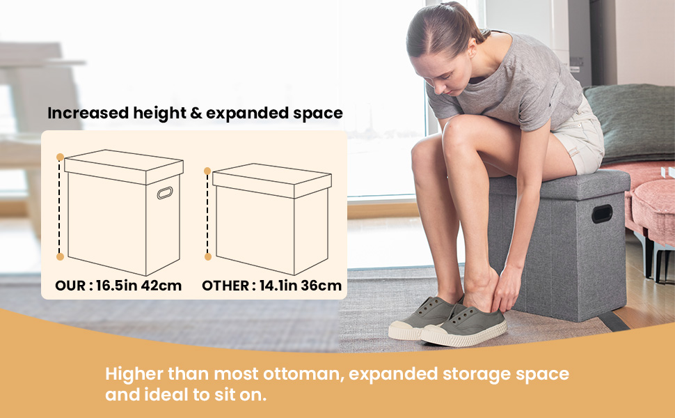 grey ottoman with storage