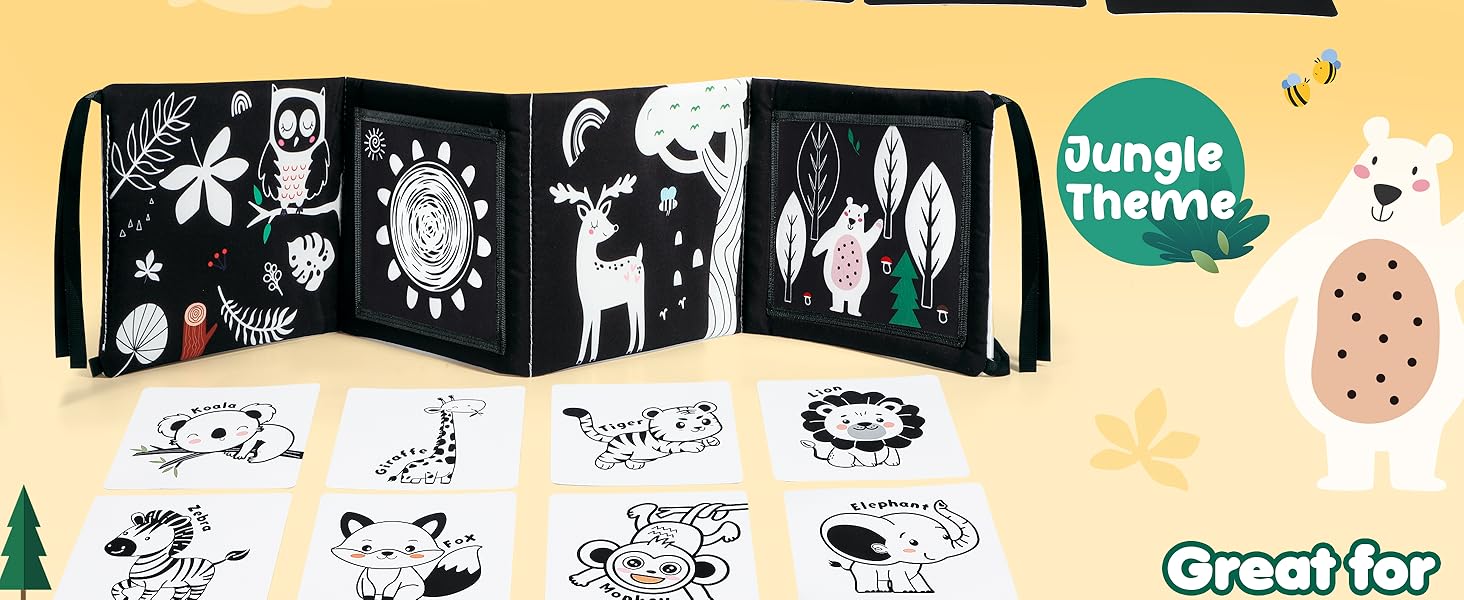 Baby Gifts Visual Stimulation Tummy Time High Contrast Black and White Newborn Cards