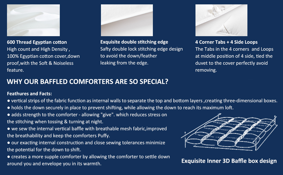 Downmemory Goose Down Comforter Queen Size Ultra Soft and