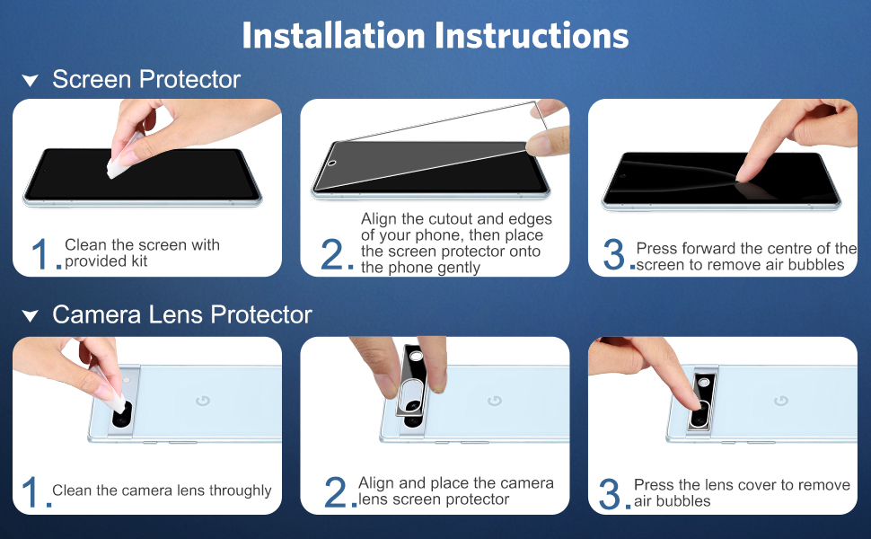 OMOTON Screen Protector for Google Pixel 7a and Google Pixel 7a Camera Lens Protector
