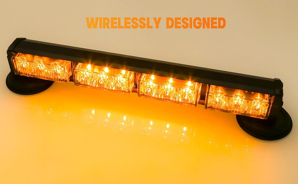 BooYu 14.8” Rechargeable Led Emergency Strobe Lights Bar