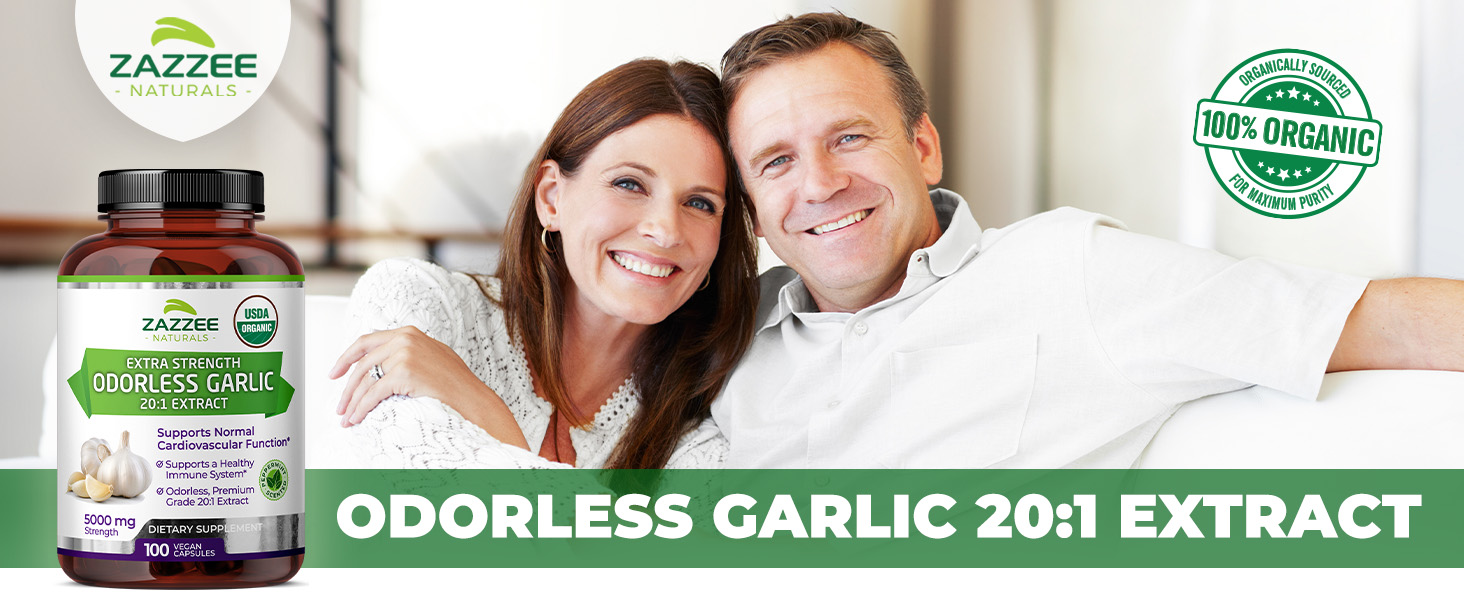 garlic mg odorless extract supplement capsule softgel free gluten immune count pill support zazzee