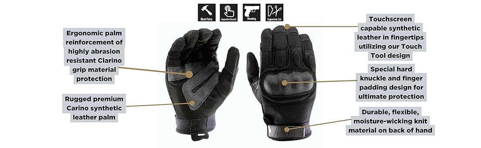 Touchscreen Hard Knuckle Glove KTS100 hwi gear