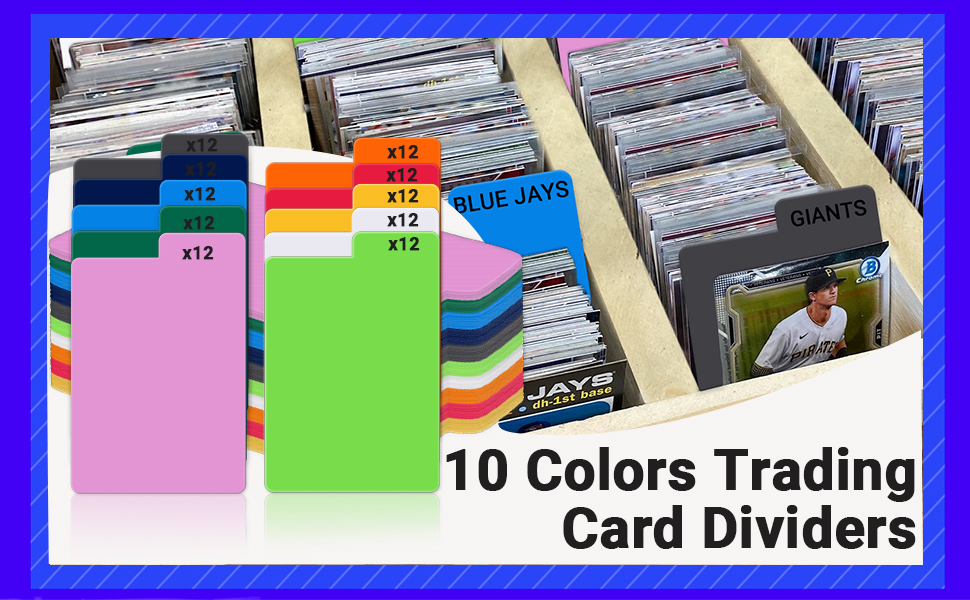 120 Pcs MultiColored Card Dividers Frosted Trading Card