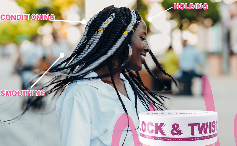 immetee Twist and Lock Gel, Braiding Gel with Brush, Edge Control Gel