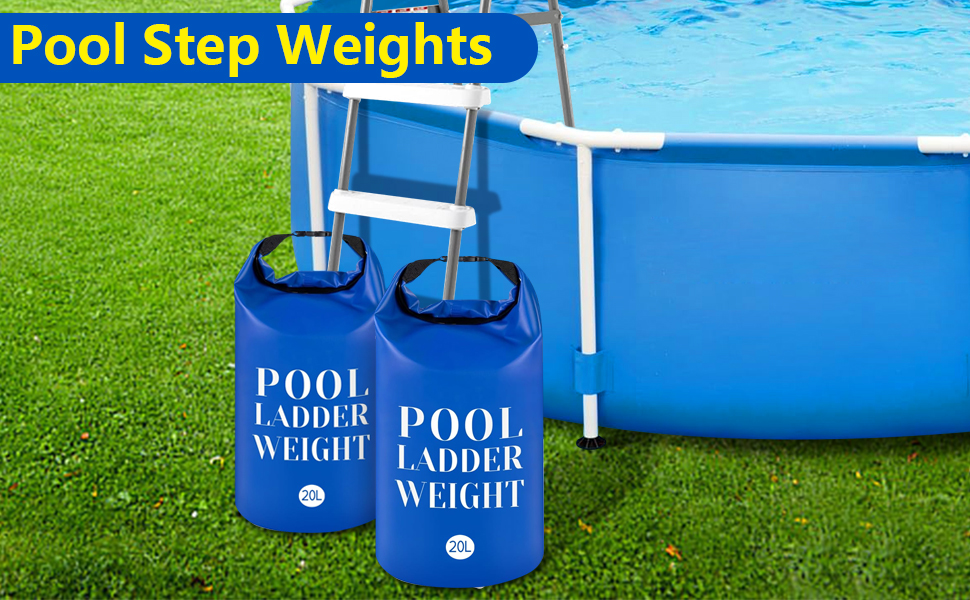 20L 500D PVC Swimming Pool Ladder Weights 2 Pcs Waterproof