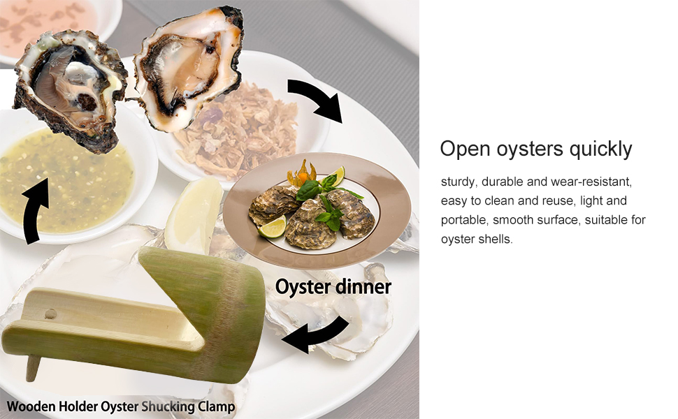 Wooden Holder Oyster Shucking Clamp