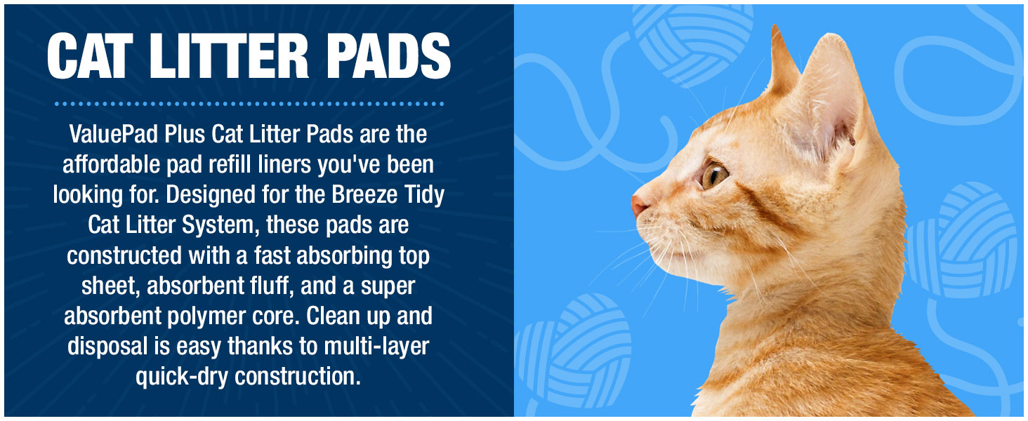 ValuePad Plus Cat Litter Pads, 16.9x11.4 Inch, Unscented