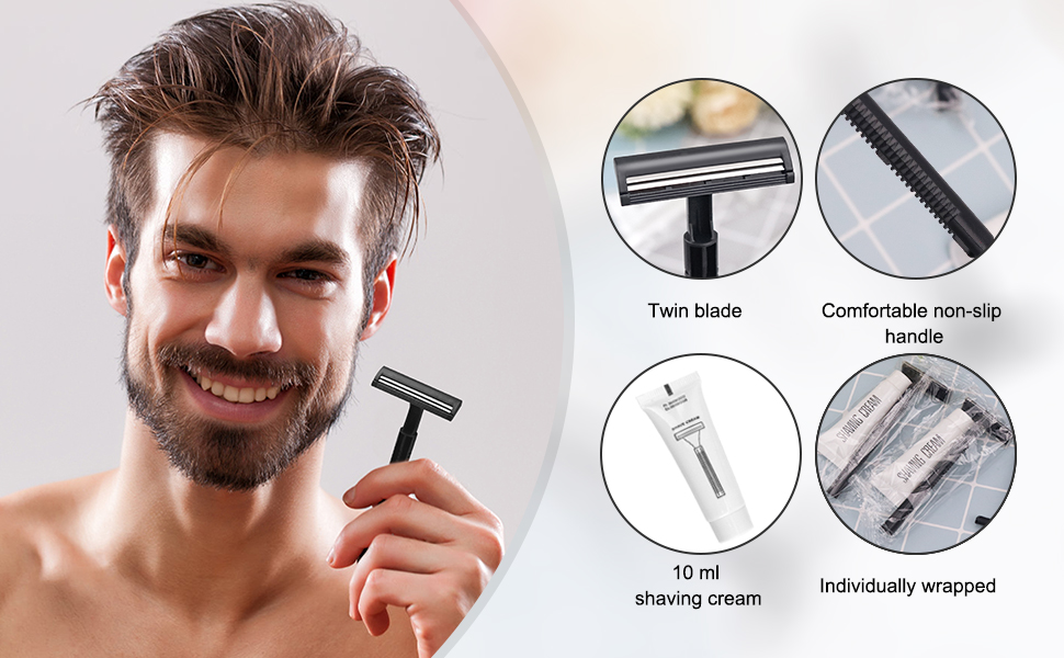 Disposable Razors in Bulk Pack of 30,Black Disposable